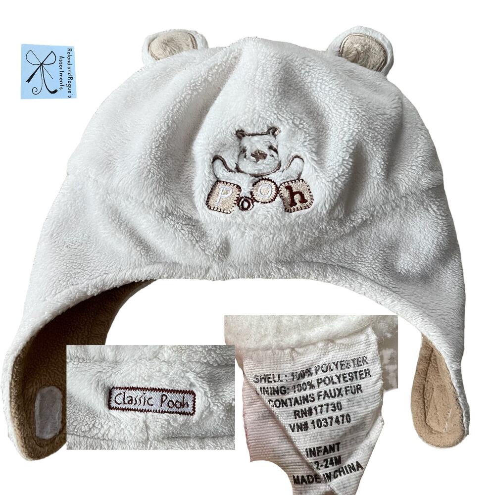 Disney Classic Pooh Winnie the Pooh Bear Hat Baby Sz 12-24 Months